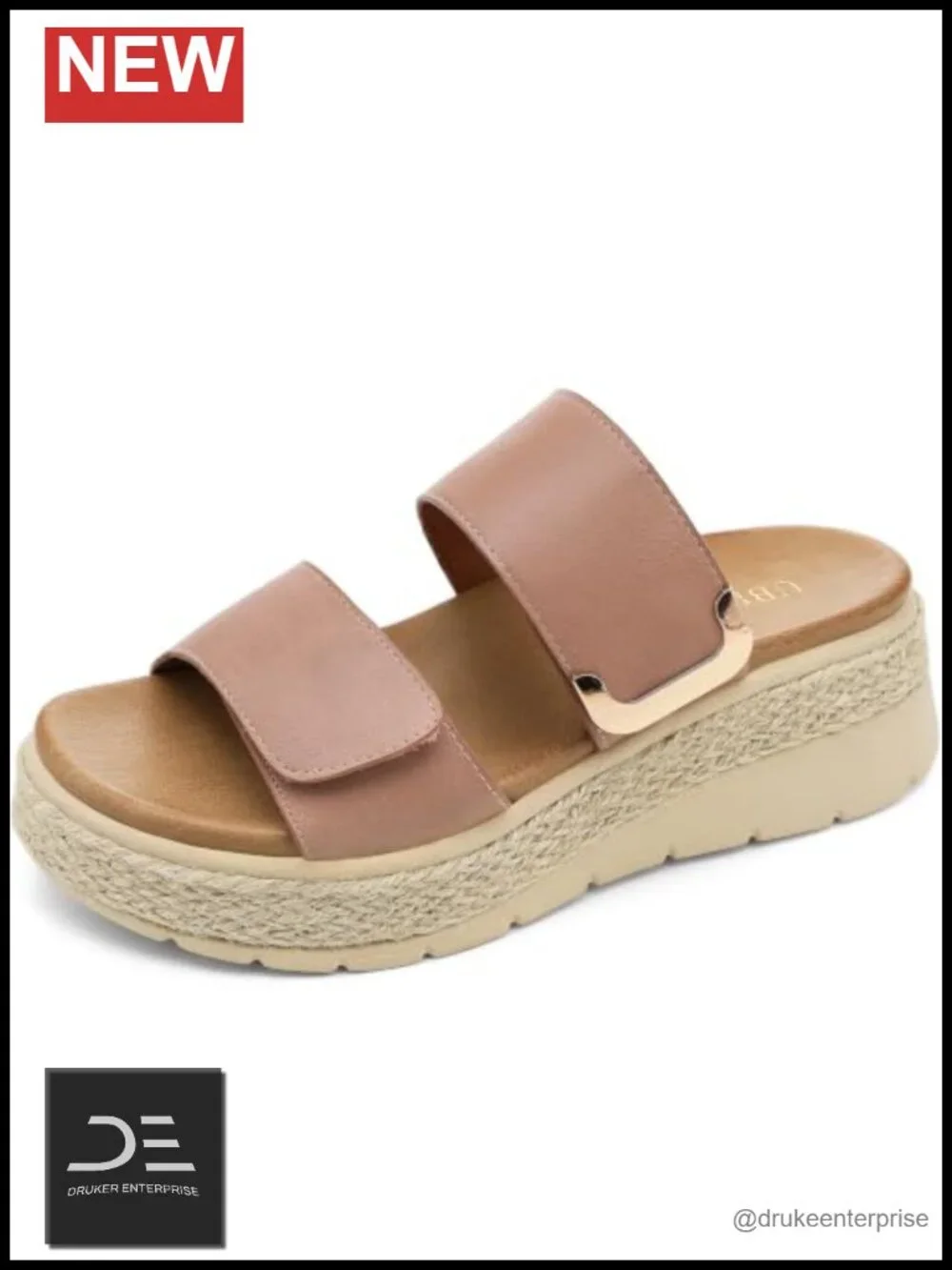 Women's Platform Wedge Sandals with Orthopedic Arch Support, Espadrille Slides,